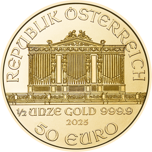 1/2 oz Austria Philharmoniker kuldmünt (2025)